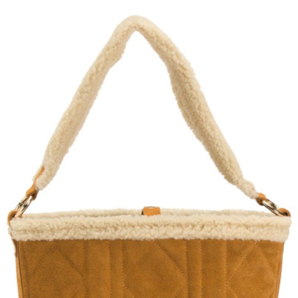 NEW CLAUDIA Made In Italy Leather Shearling Bucket 1160mn - Picture 5 of 5